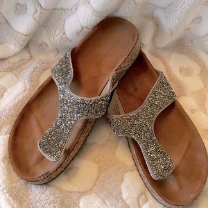 Silver glitter sandals
